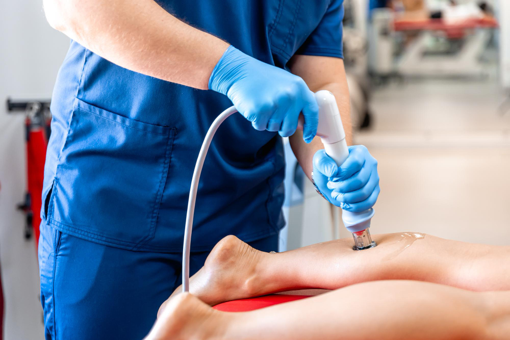 Physiotherapist with patient